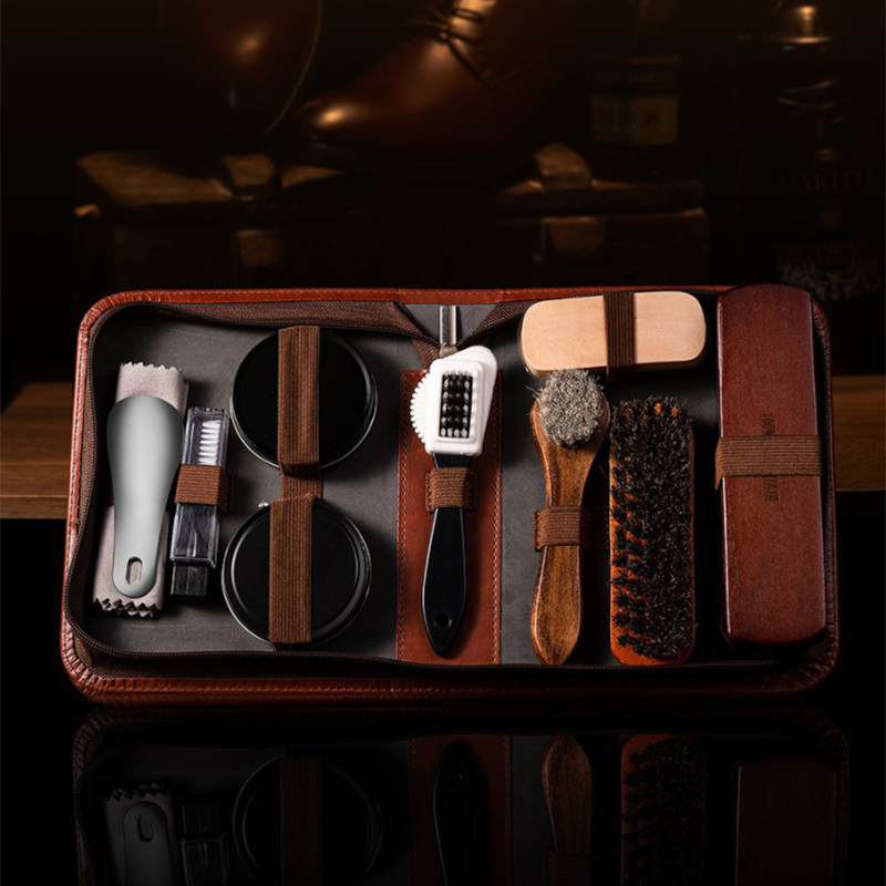 HorseHair Shoe Brush Set Leath - Shoe Cleaning Brush ulasan dan harga