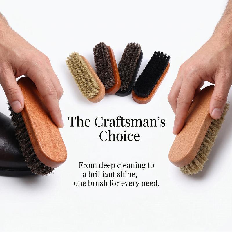 1PC Wood Shoe Brush Horse Hair - Shoe Cleaning Brush ulasan dan harga