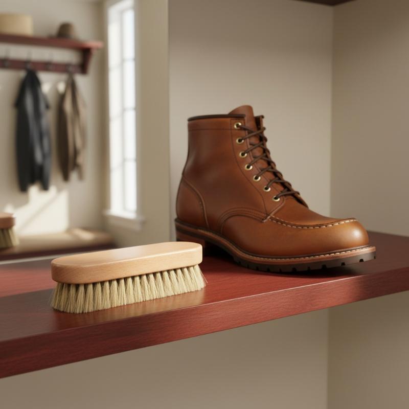 1PC Wood Shoe Brush Horse Hair - Shoe Cleaning Brush ulasan dan harga