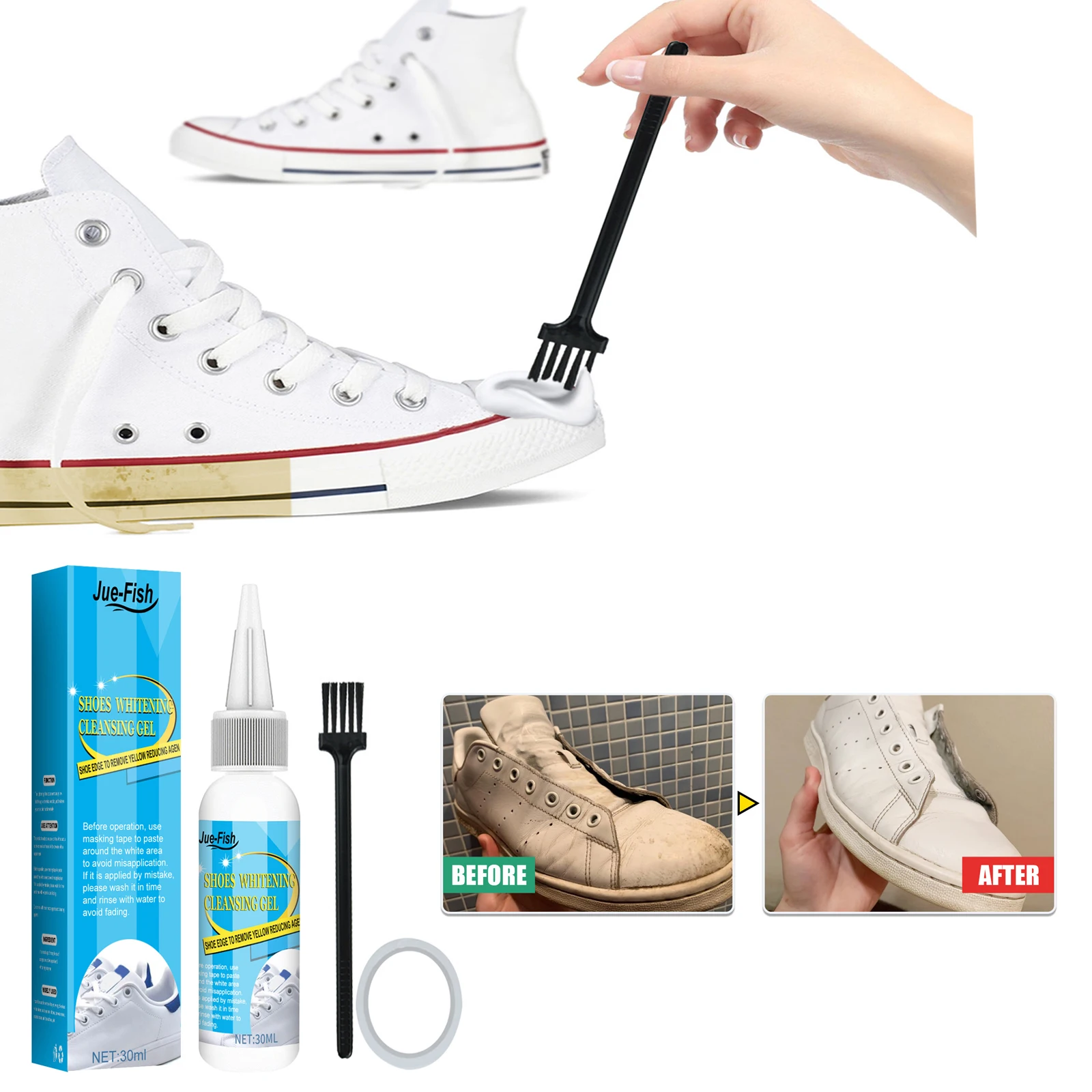 White Shoes Cleaning Gel Stain - Sneaker Care Spray ulasan dan harga